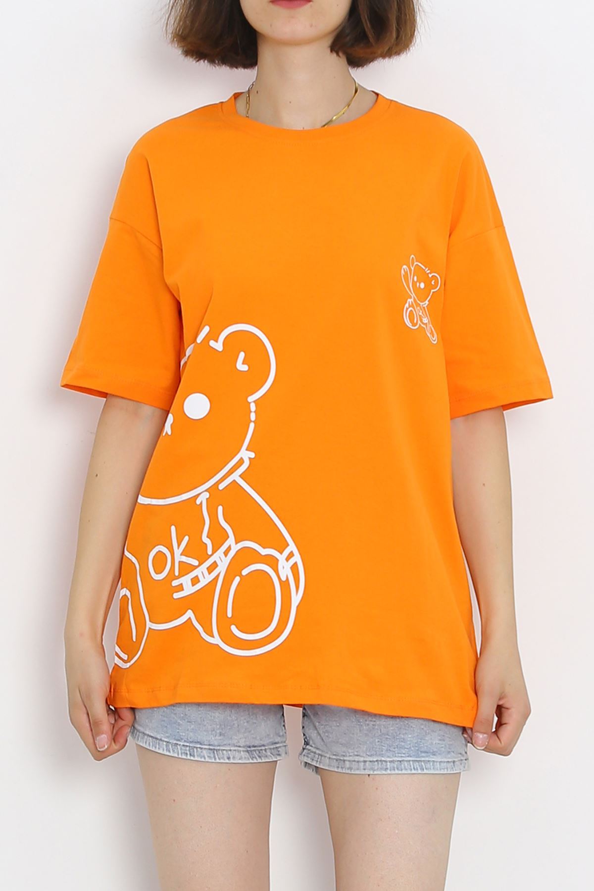 Printed Oversize T-Shirt Orange