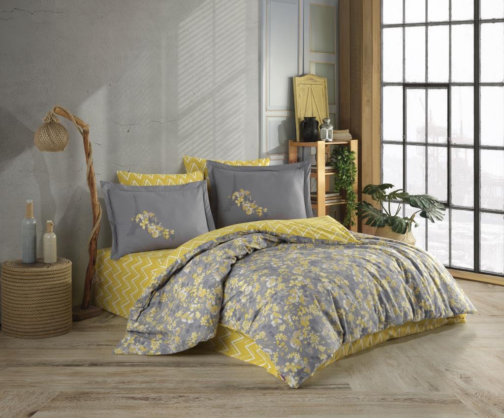 Double Poplin Duvet Cover Alanza Yellow