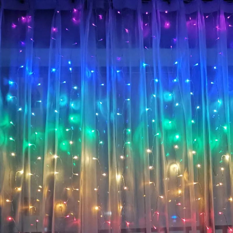 Curtain Led 240 Led 8 Function Decor Lamp RGB