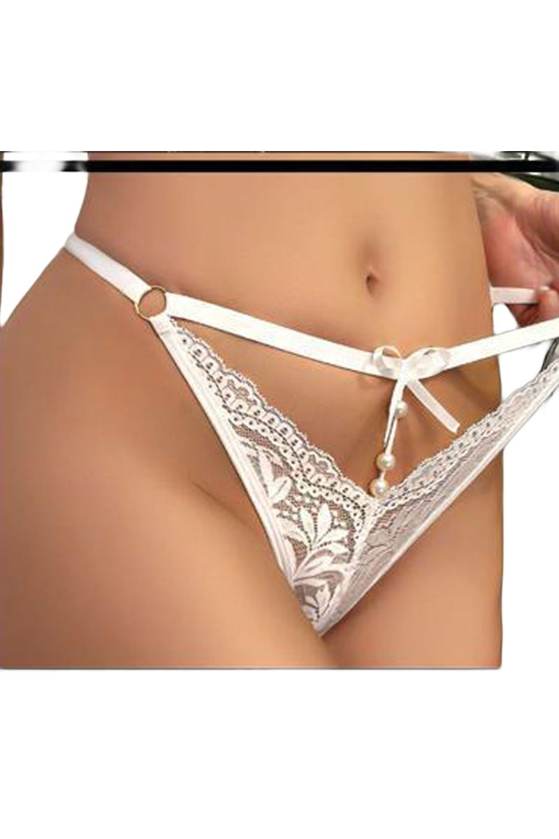 Women's Fancy Lingerie Thong Panties Perfect Fall D250 White