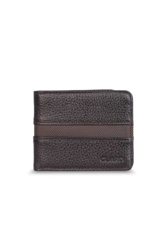 Brown Sport Stripe Leather Men's Wallet