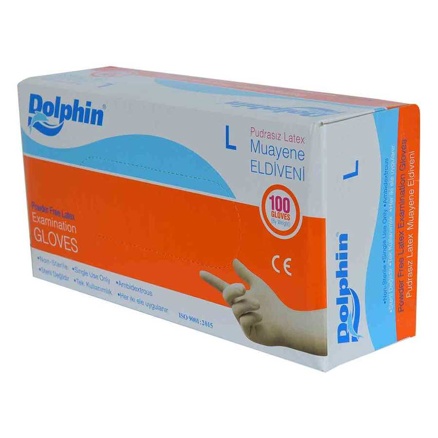 Powder Free White Latex Examination Gloves Large Size (L) 100 Pack