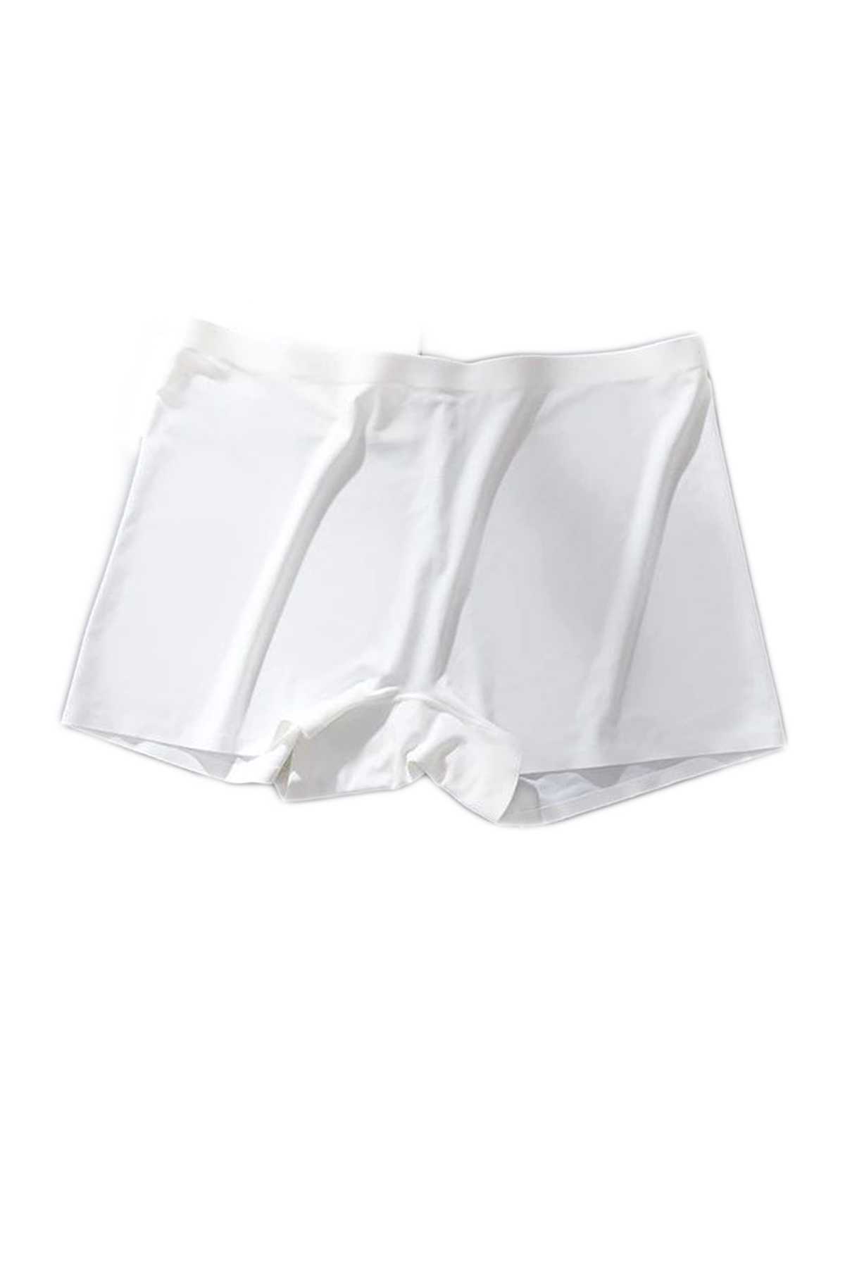 Women's Seamless Invisible Non-marking Mini Shorts Boxers White