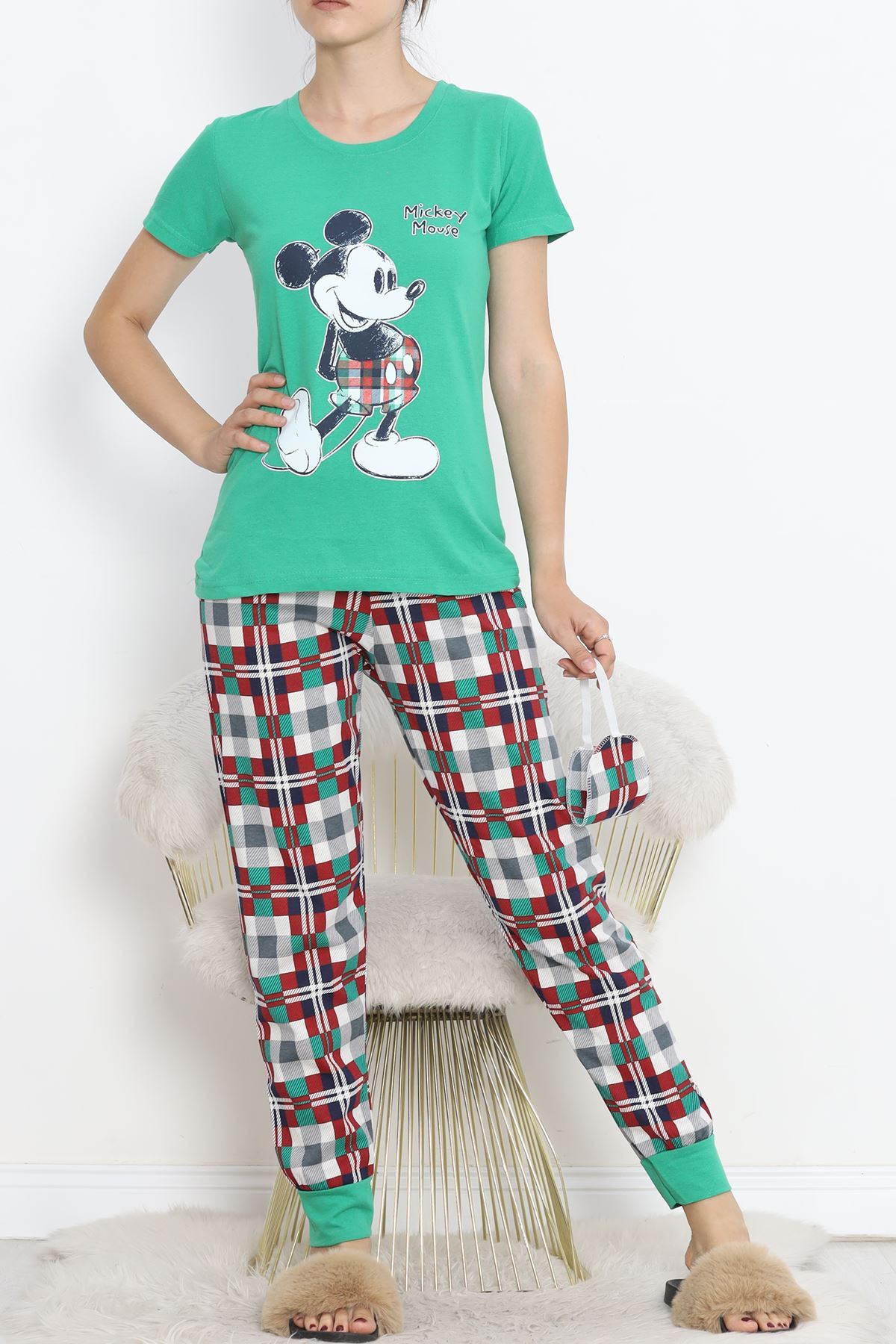 Pajama Set with Elastic Cuffs Yesillaci