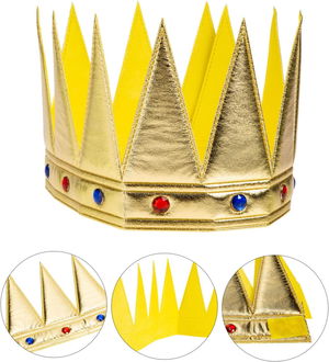 Gold Color Eva Soft King Royal Crown Adult Child Compatible 55 cm