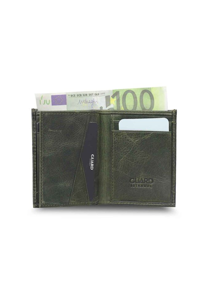 Minimal Antique Green Leather Men's Wallet