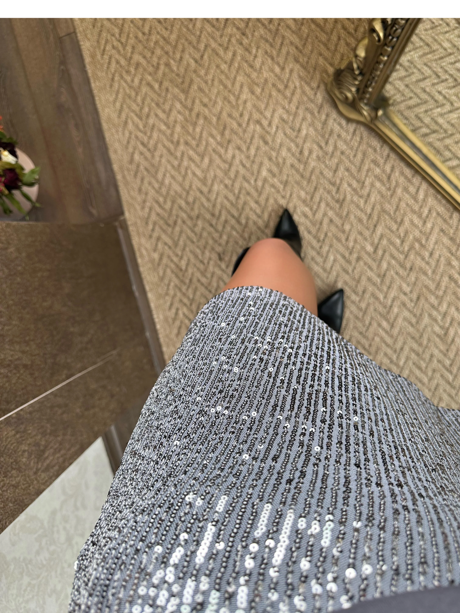 Sequin Sequin Skirt - Silver