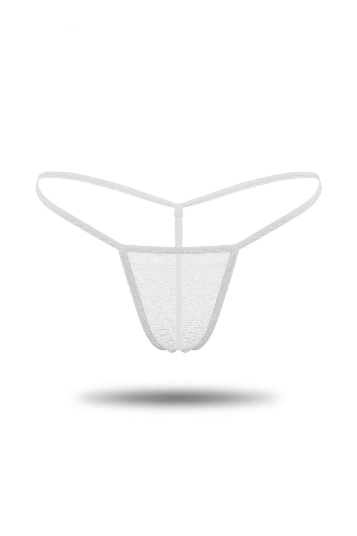 Tulle Thong Panties White