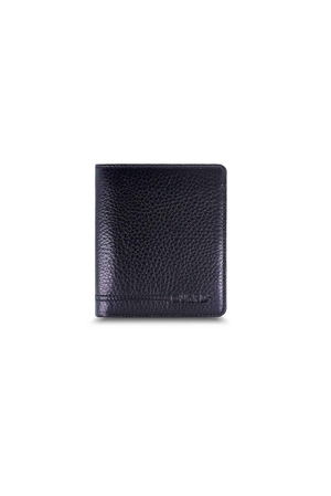 Black Men's Wallet with Medium Double Pisot and Coin Compartment