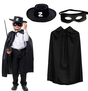 Zorro Cloak Hat and Mask Set Child Size