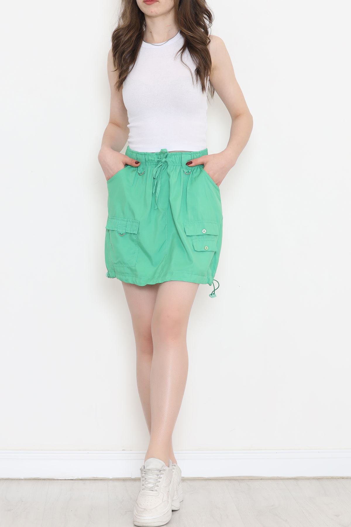 Pocket Detailed Skirt Green