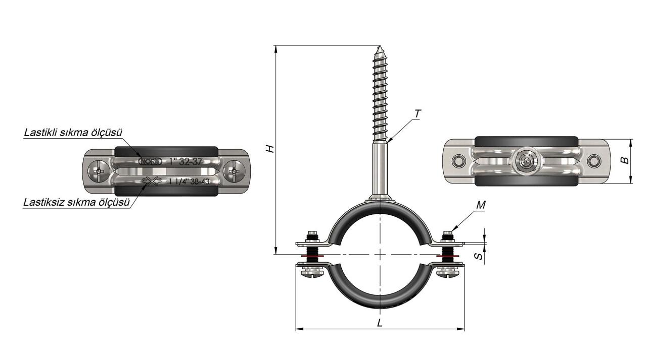 Trifon Pipe Clamp 4 pcs