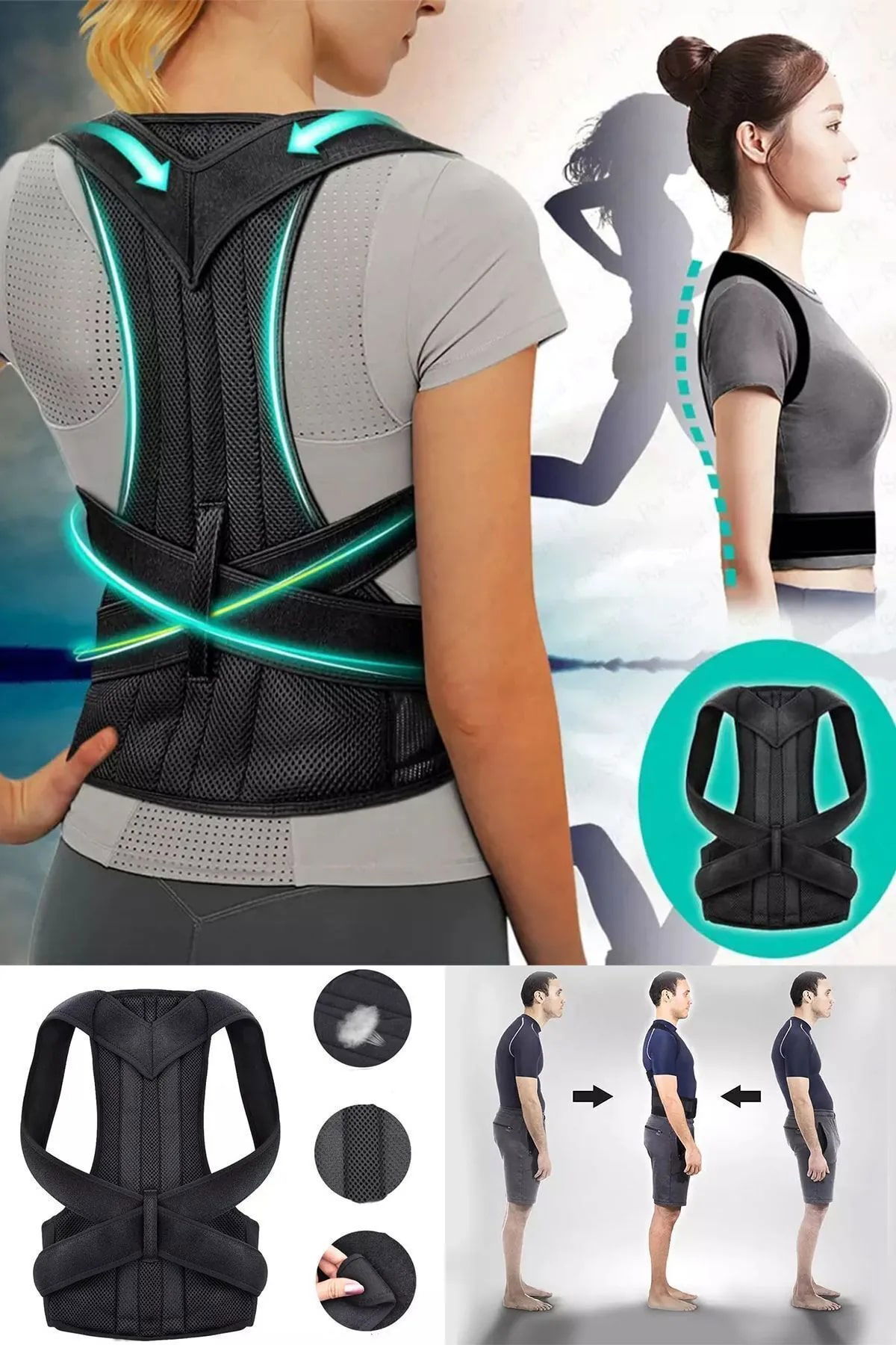 Underwire Upright Posture Brace Women Men Humpback Back Support Brace Waist Shoulder Back Support