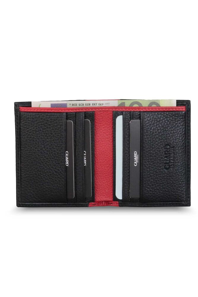 Black/Red Mini Leather Men's Wallet