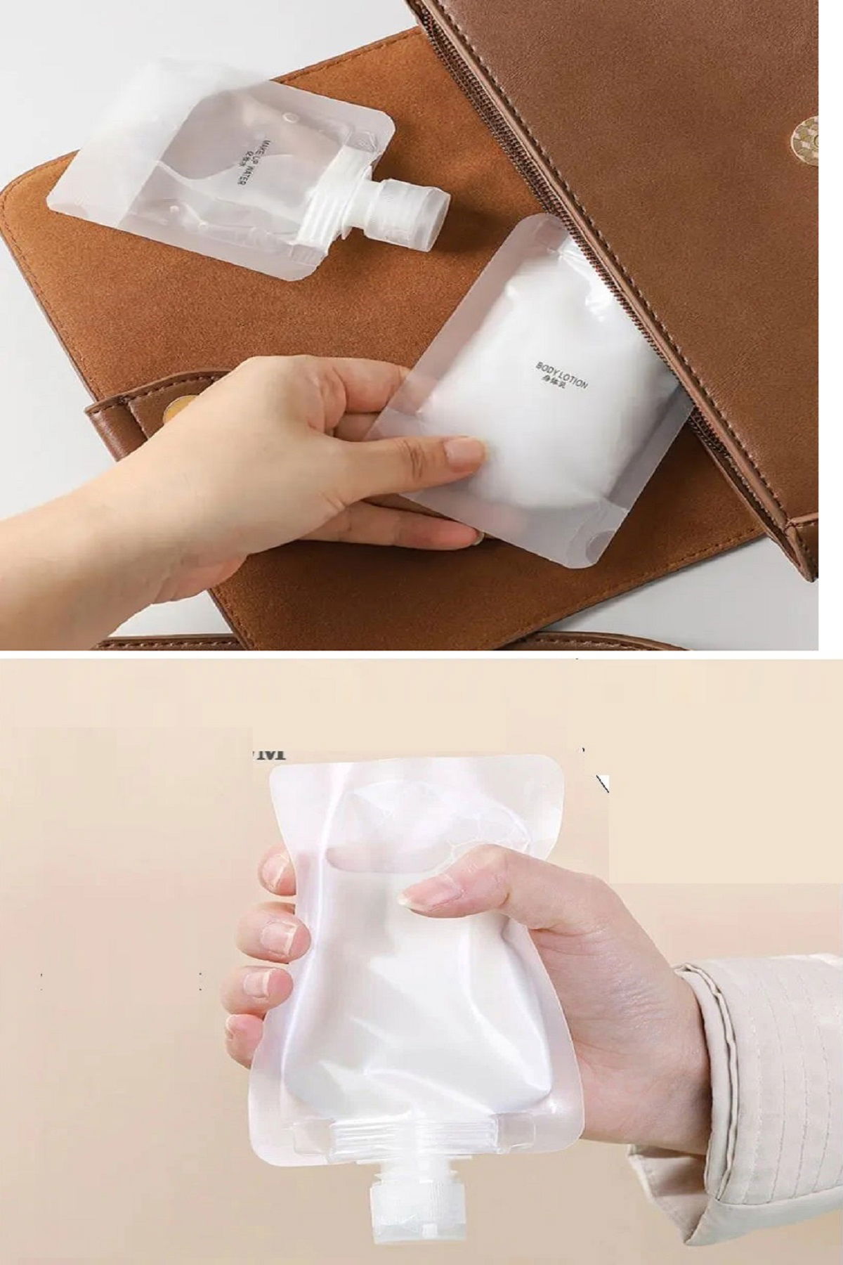 5Pcs Transparent Liquid Cosmetic Bags Travel Lotion Shampoo Face Cream Hand Soap Packaging