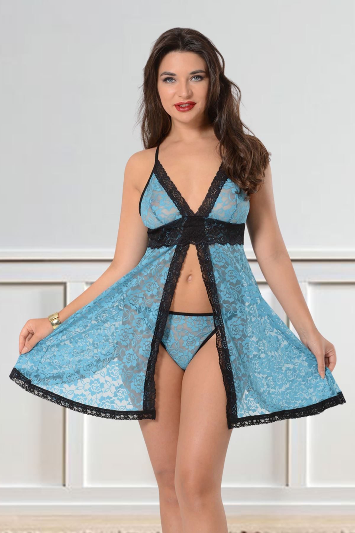 Turquoise Lace Nightdress