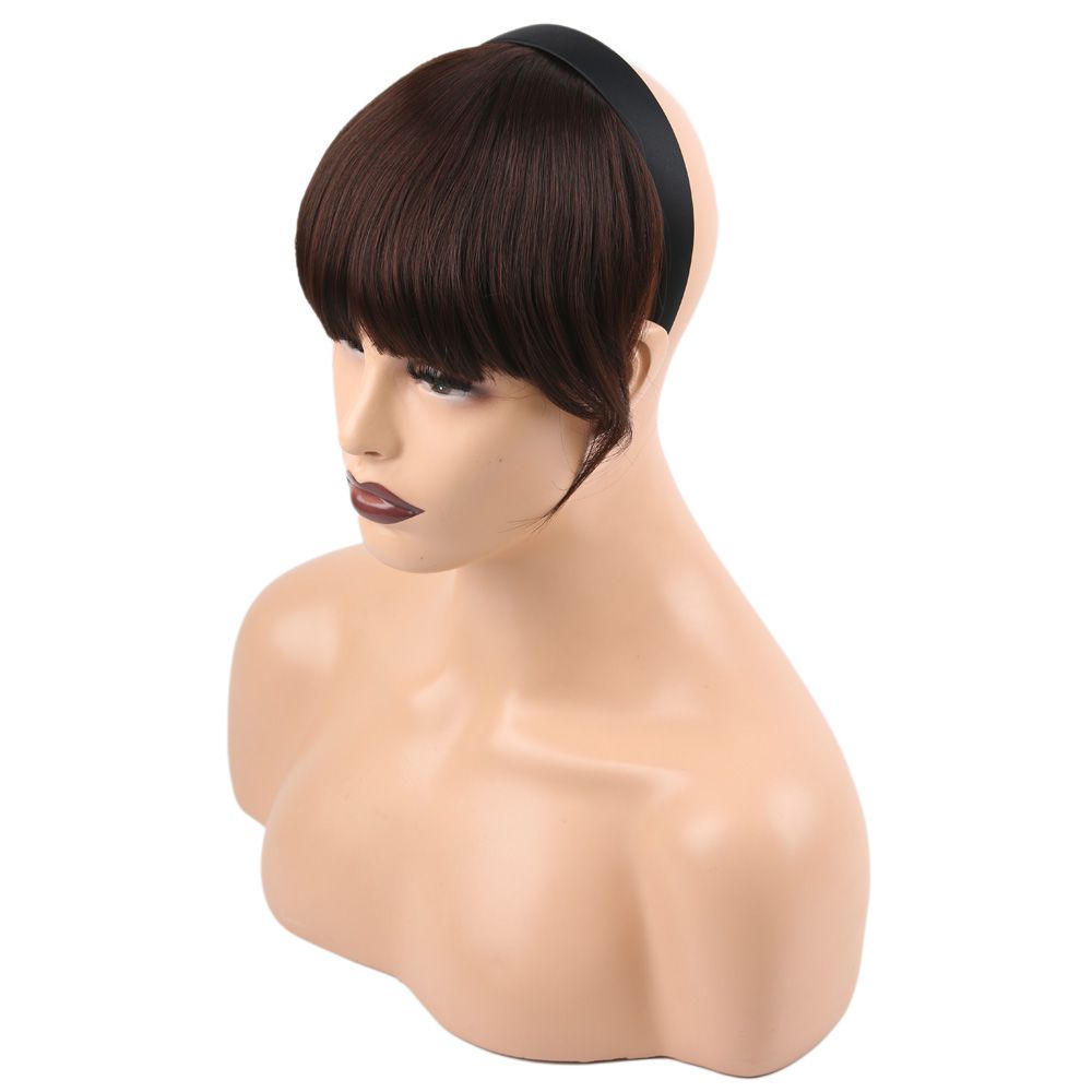 Crowned Kanekalon Fiber Synthetic Bangs / Dark Brown