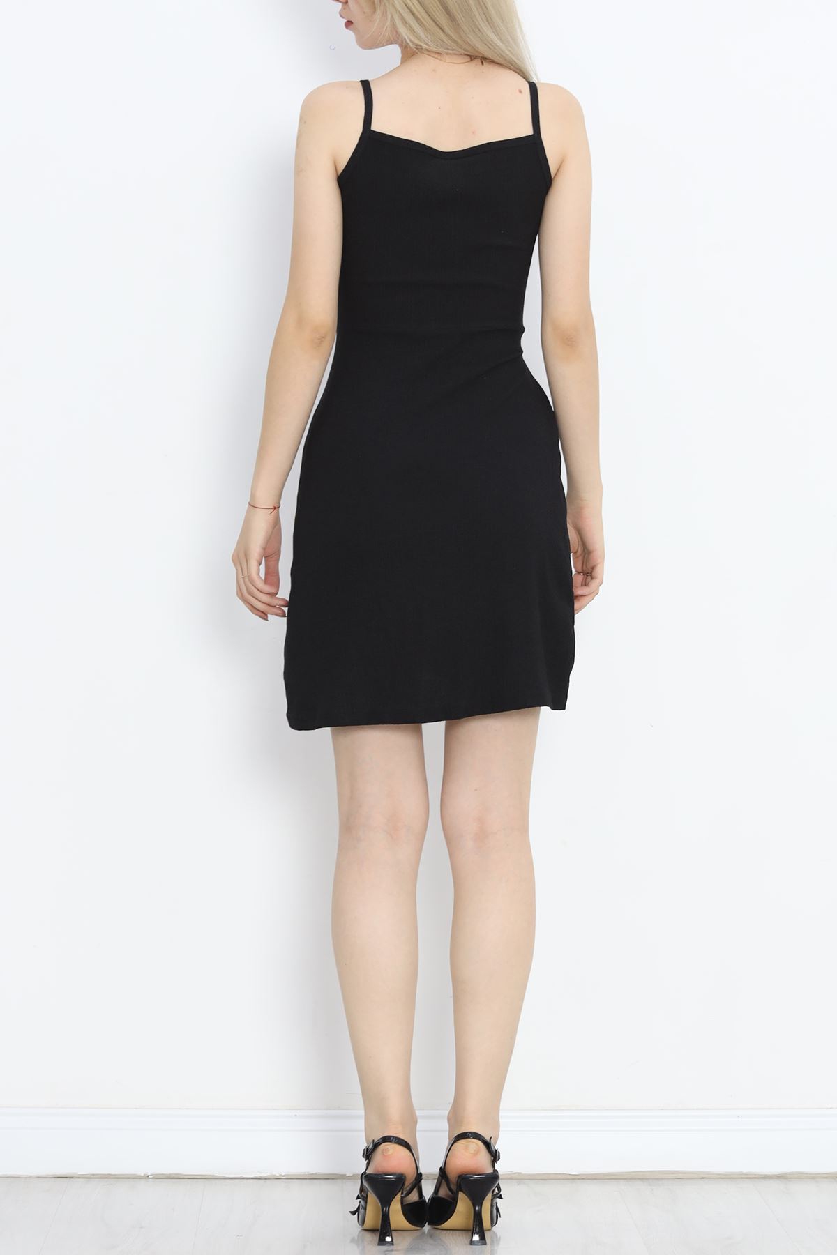 Strap Tie Detail Dress Black