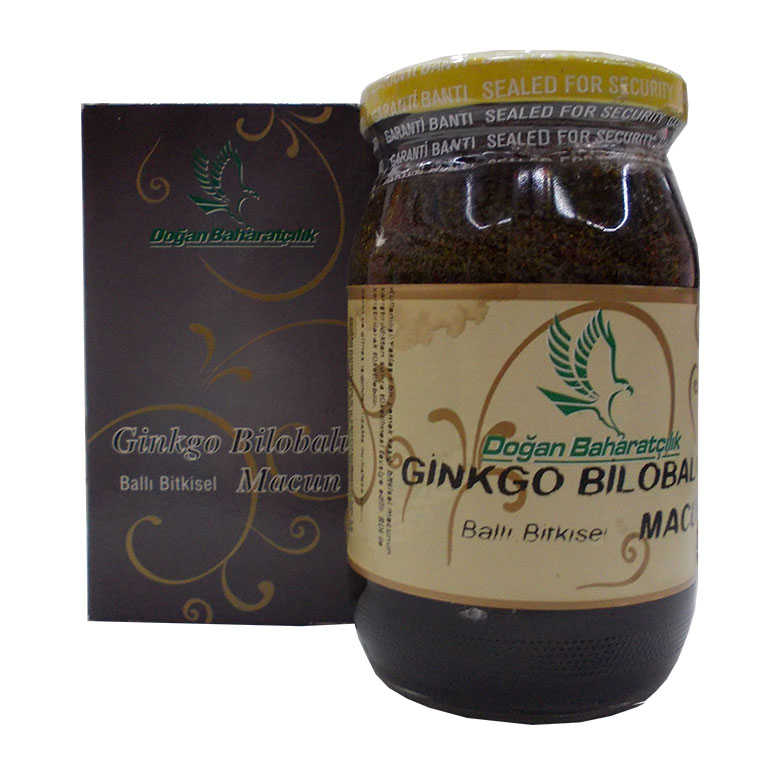 Ginkgo Biloba Honey Herbal Mixture Glass Jar 450 Gr