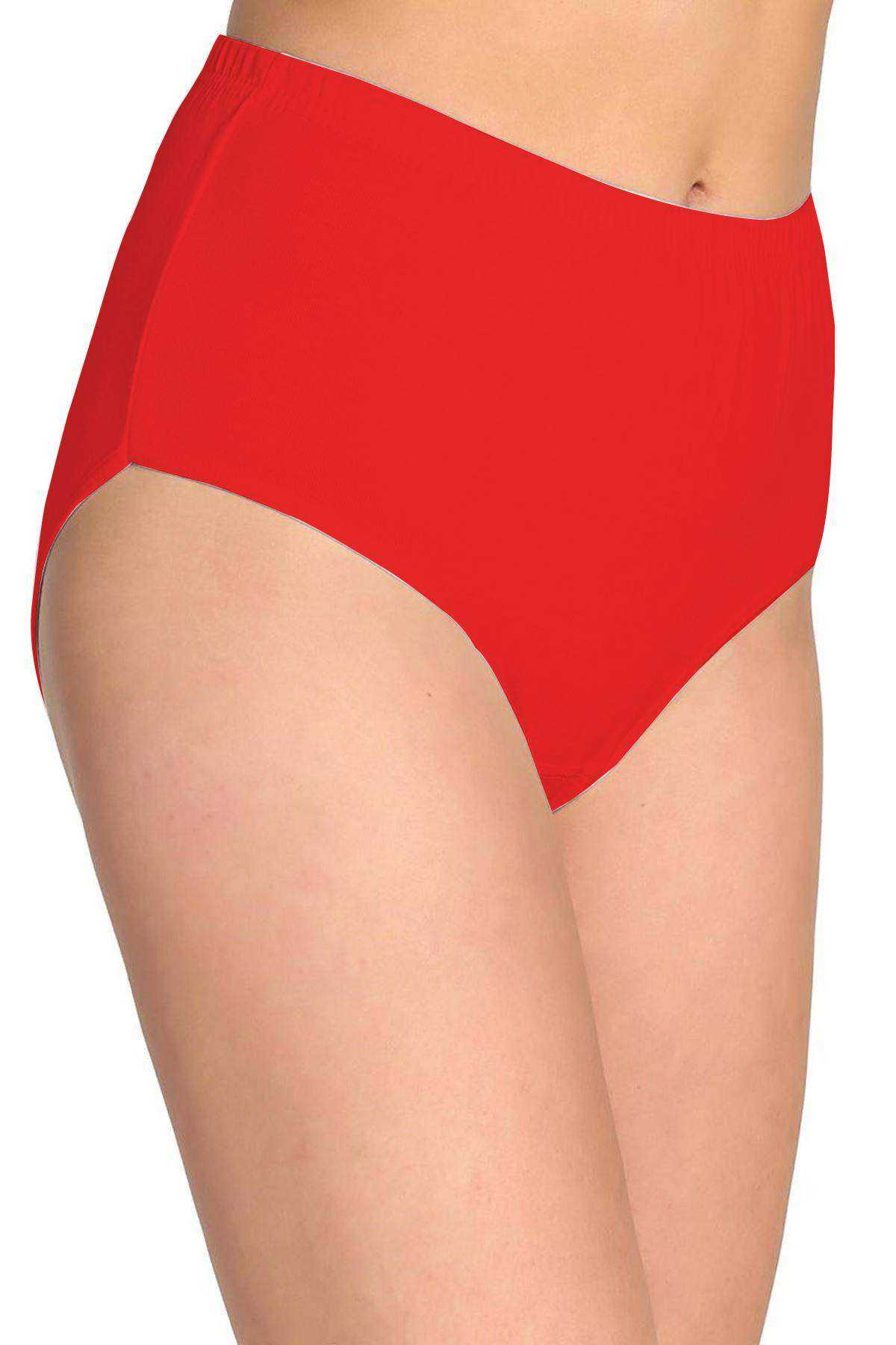 6Pcs Women High Waist Bato Thick Rubber Panties Red