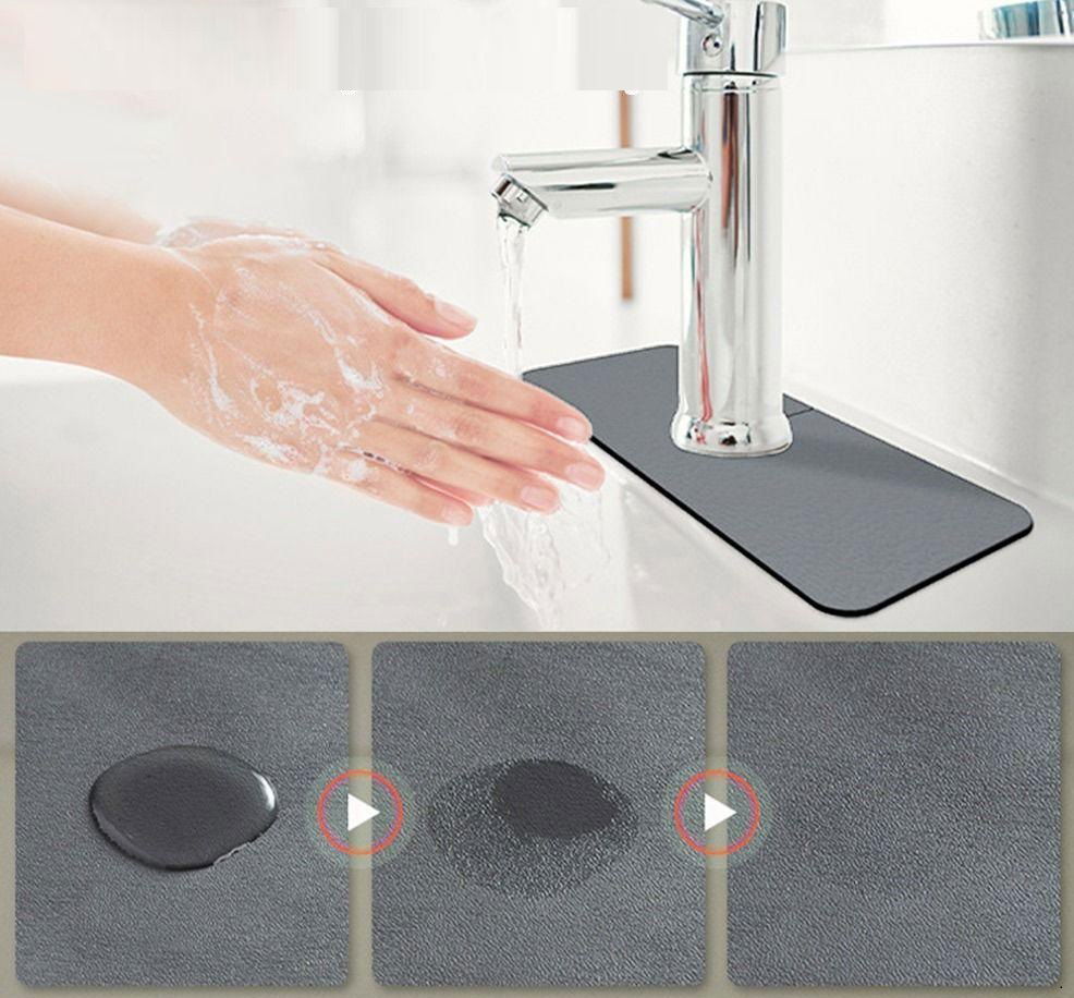 Water Absorbent Magic Kitchen Bathroom Faucet Mat Sink Edge Mat