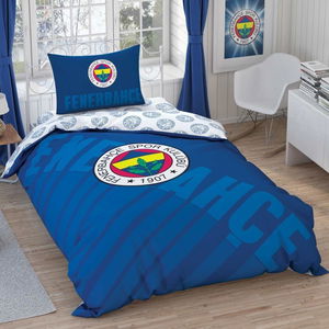 Single Duvet Cover Set Navy Blue Logo