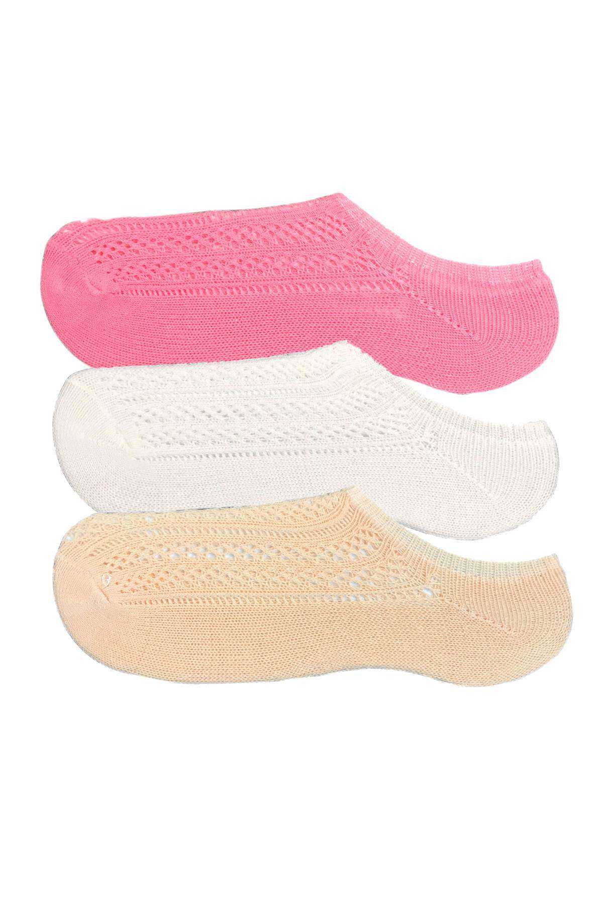 3 Pcs Women's Sneaker Lace Mesh Cotton Soft Socks