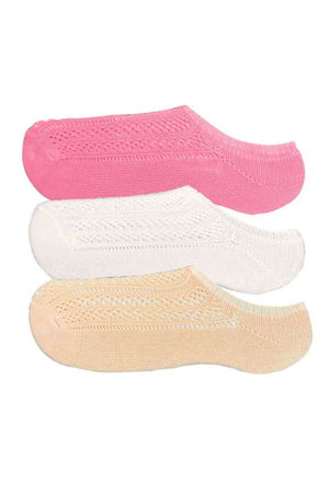 3 Pcs Women's Sneaker Lace Mesh Cotton Soft Socks