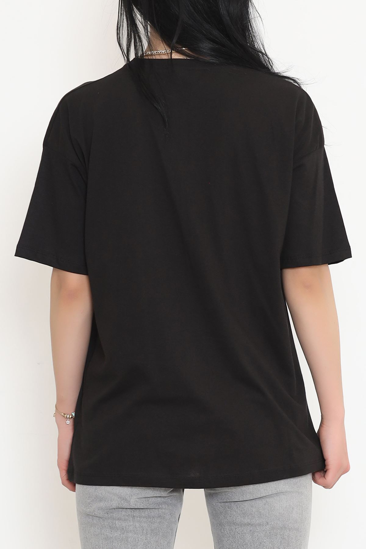 Printed Oversized T-Shirt Black