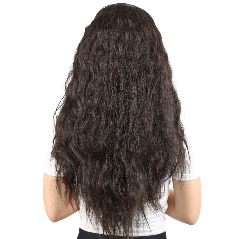 Fluffed Wavy Long Kanekalon Fiber Synthetic Wig / Brown