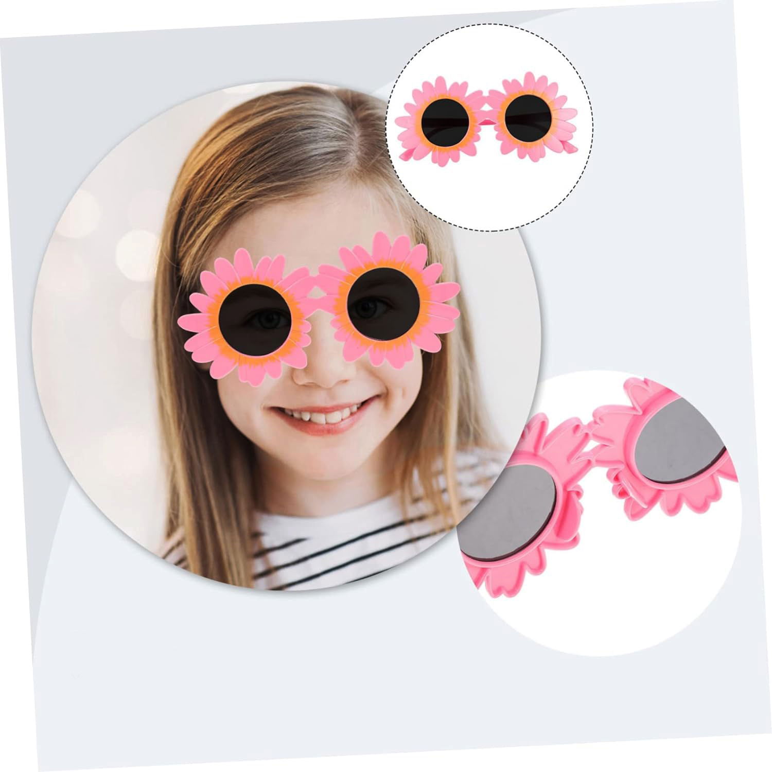 Pink Color Daisy Shaped Party Glasses 18x10 cm