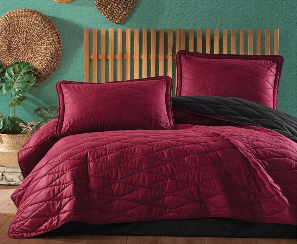 Double Bedspread Lorna v5 Burgundy