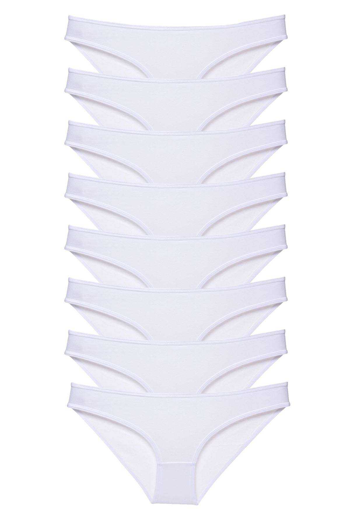 8pcs Super Eco Set Lycra Women Slip Panties White