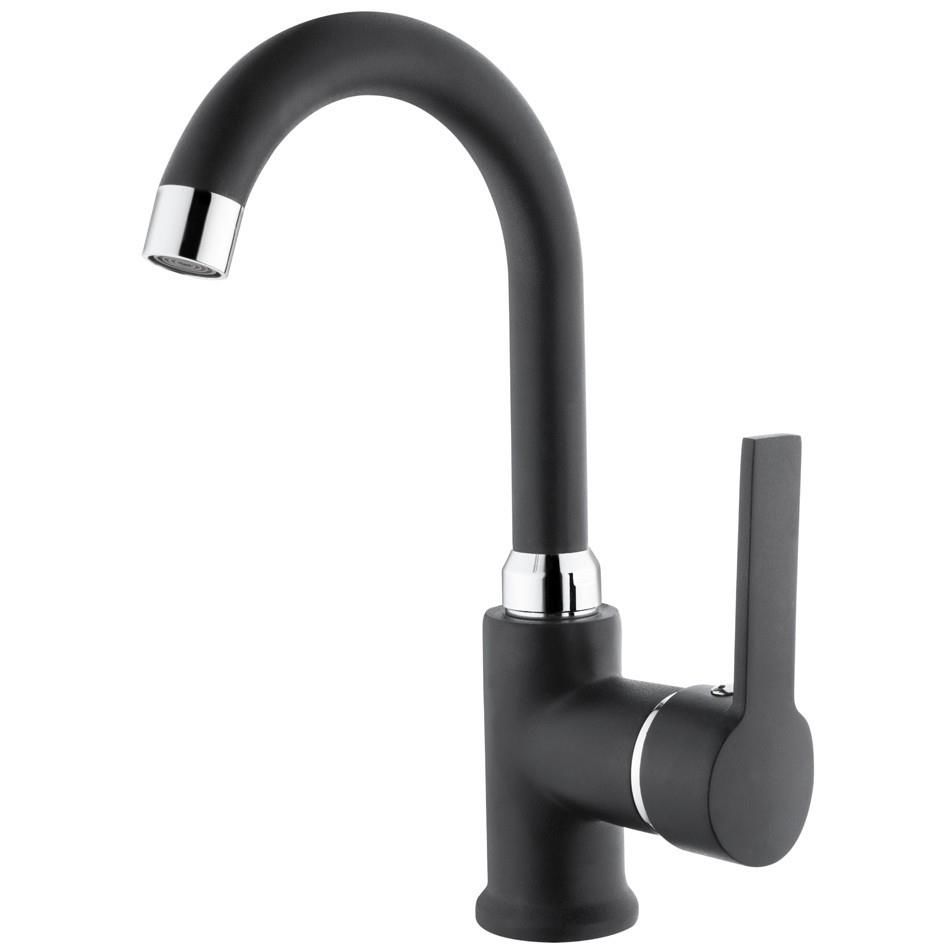 Itimat Idea Black 563KCB Swan Basin Mixer