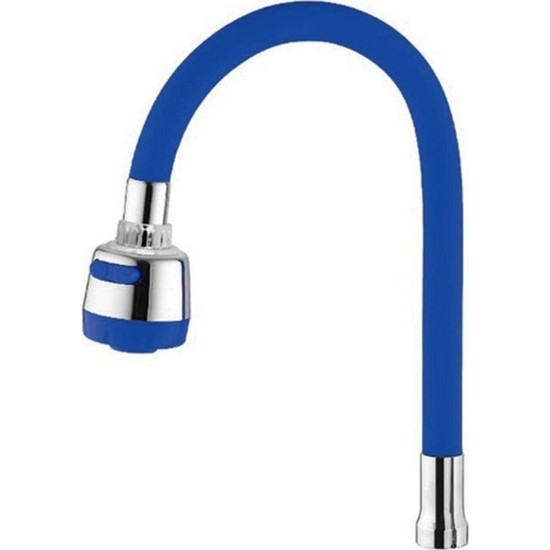 2-Function Spiral Faucet Spout with Colorful Silicone Swivel Head - Blue