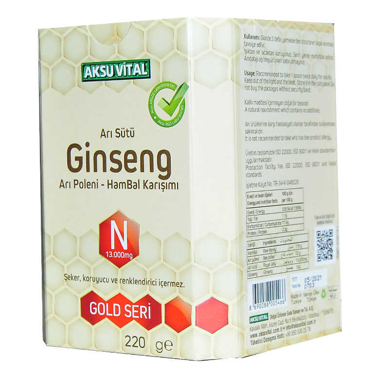 Royal Jelly Ginseng Pollen Honey Blend 220 Gr