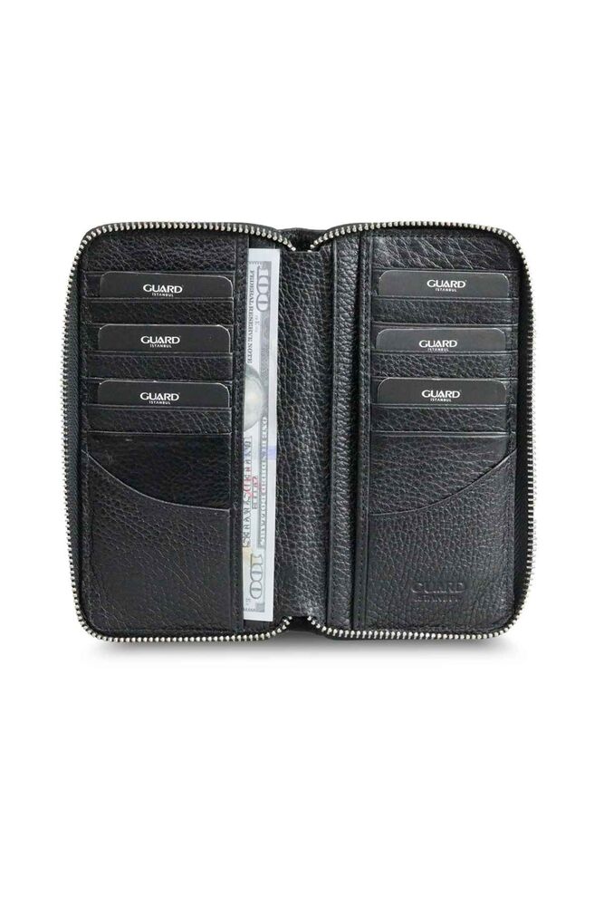 Black Zippered Portfolio Wallet