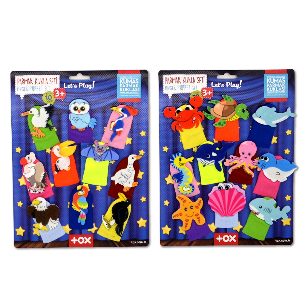 2 Sets - 20 Pieces Sea Creatures and Flying Animals Finger Puppet