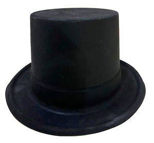 Black Color Plastic Nubuck Velvet Trim Trilby Hat 11 cm