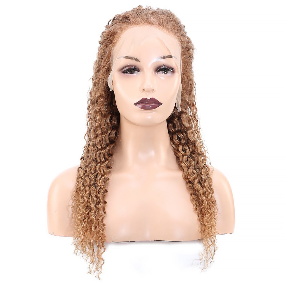 Afro Wave Front Lace Real Hair Tulle Wig / Auburn / 60/65cm