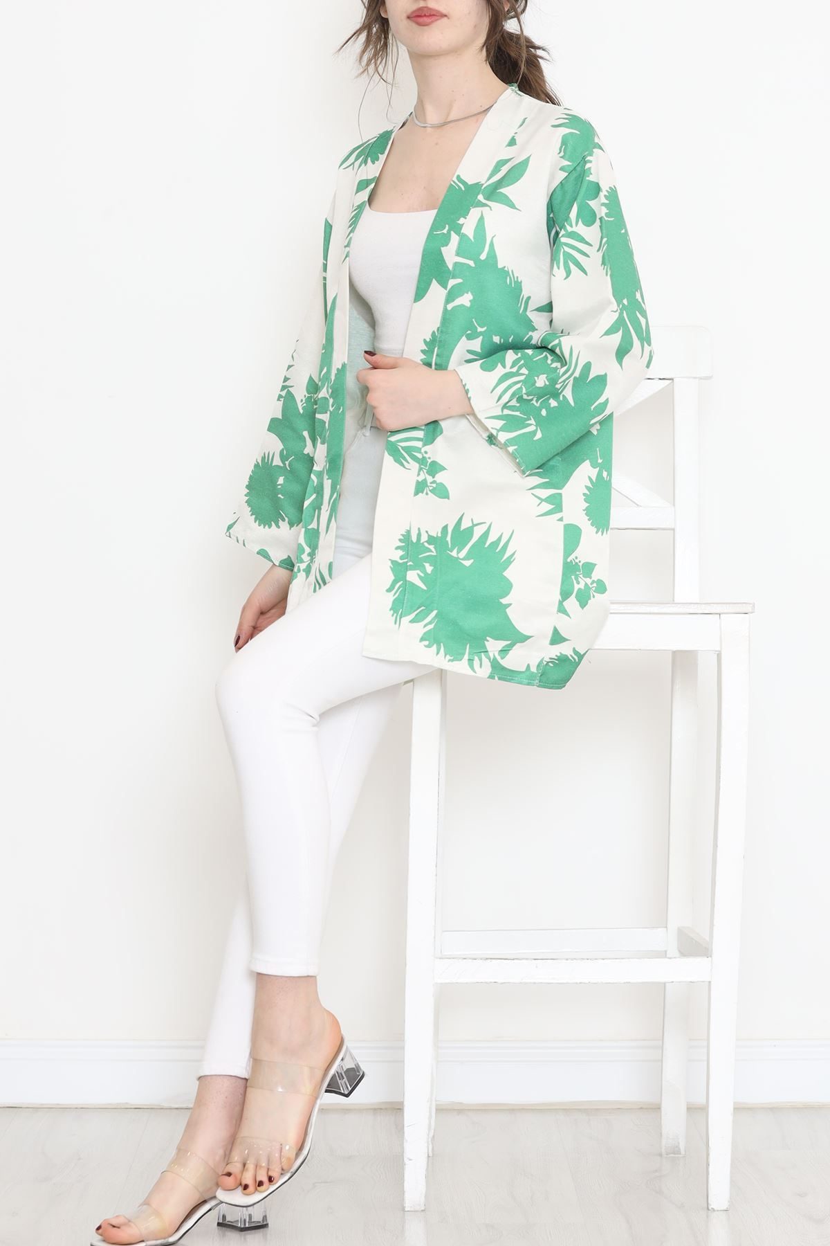 Patterned Kimono Green