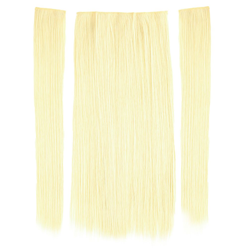 Kanekalon Fiber Synthetic Straight Half Moon + 2 Side Hair Snaps / Platinum