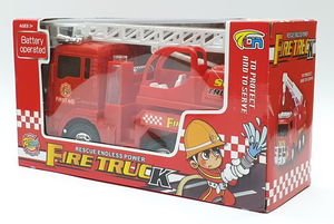 Fire Truck With Ladder Battery Operated Lighted Sound Multiply Rotate