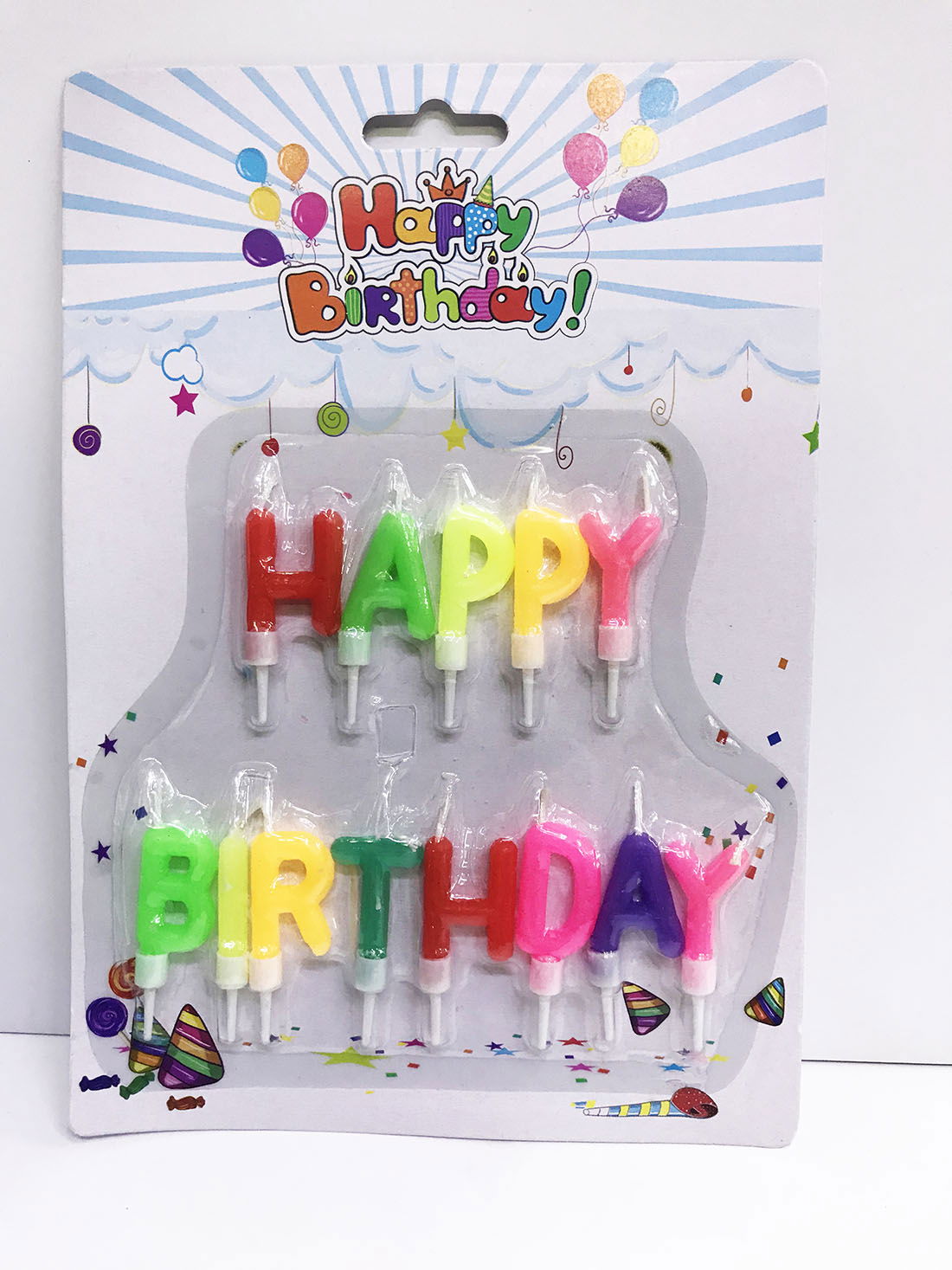 Colorful Birthday Candle with Happy Birthday