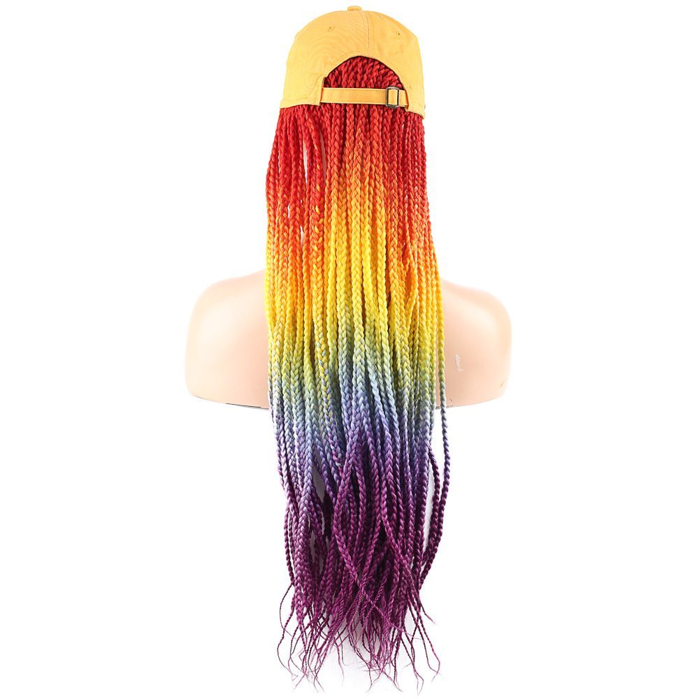 Yellow Hat Look Mesh Wig / Orange / Yellow / Blue / Purple Ombré