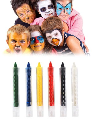 Clown Face Painting Set Makeup Coloring Set with Pen 6 Colors