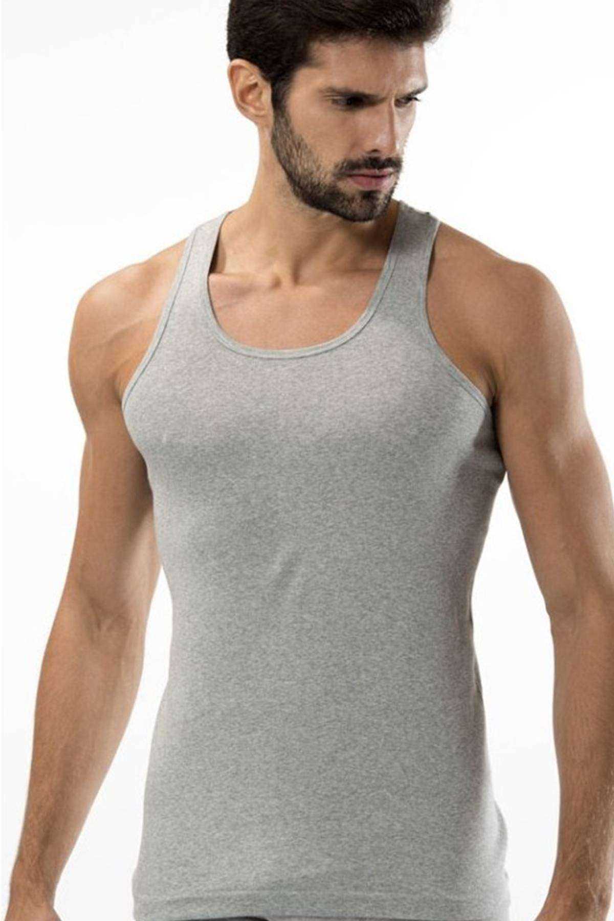 3 pcs Rib Sport Men's Gray Tank Top 0118