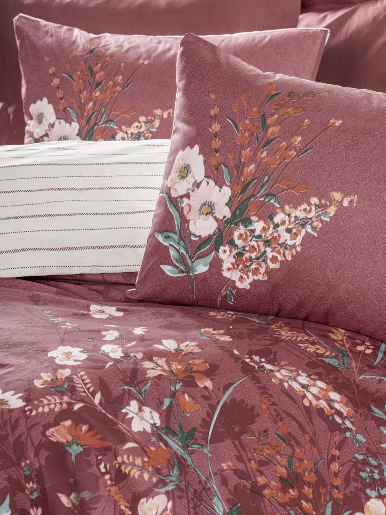 Feminen Double Duvet Cover Set Vina Burgundy