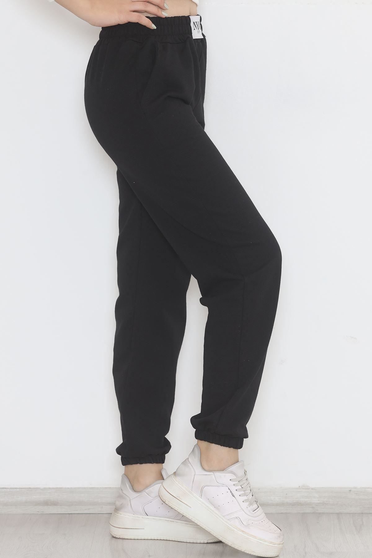 Emblem Sweatpants Black