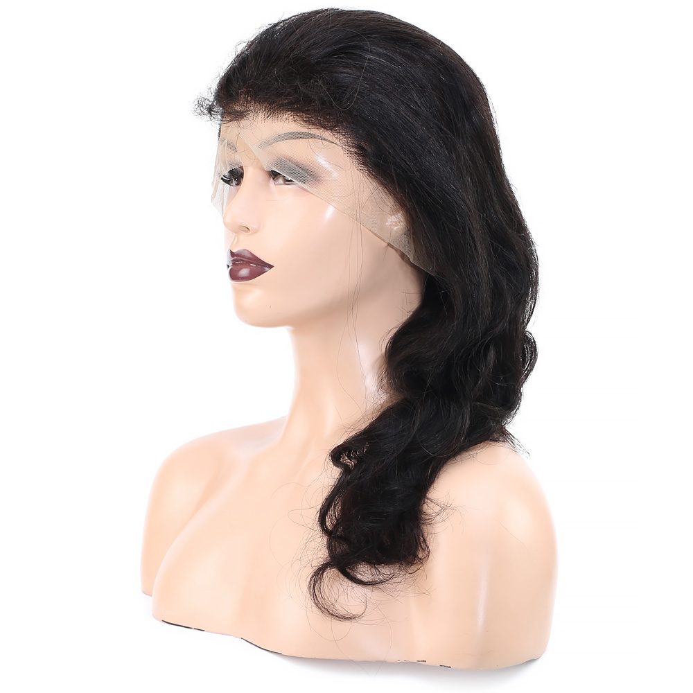 Front Lace Real Hair Tulle Wig Wavy / Natural / 55/60cm